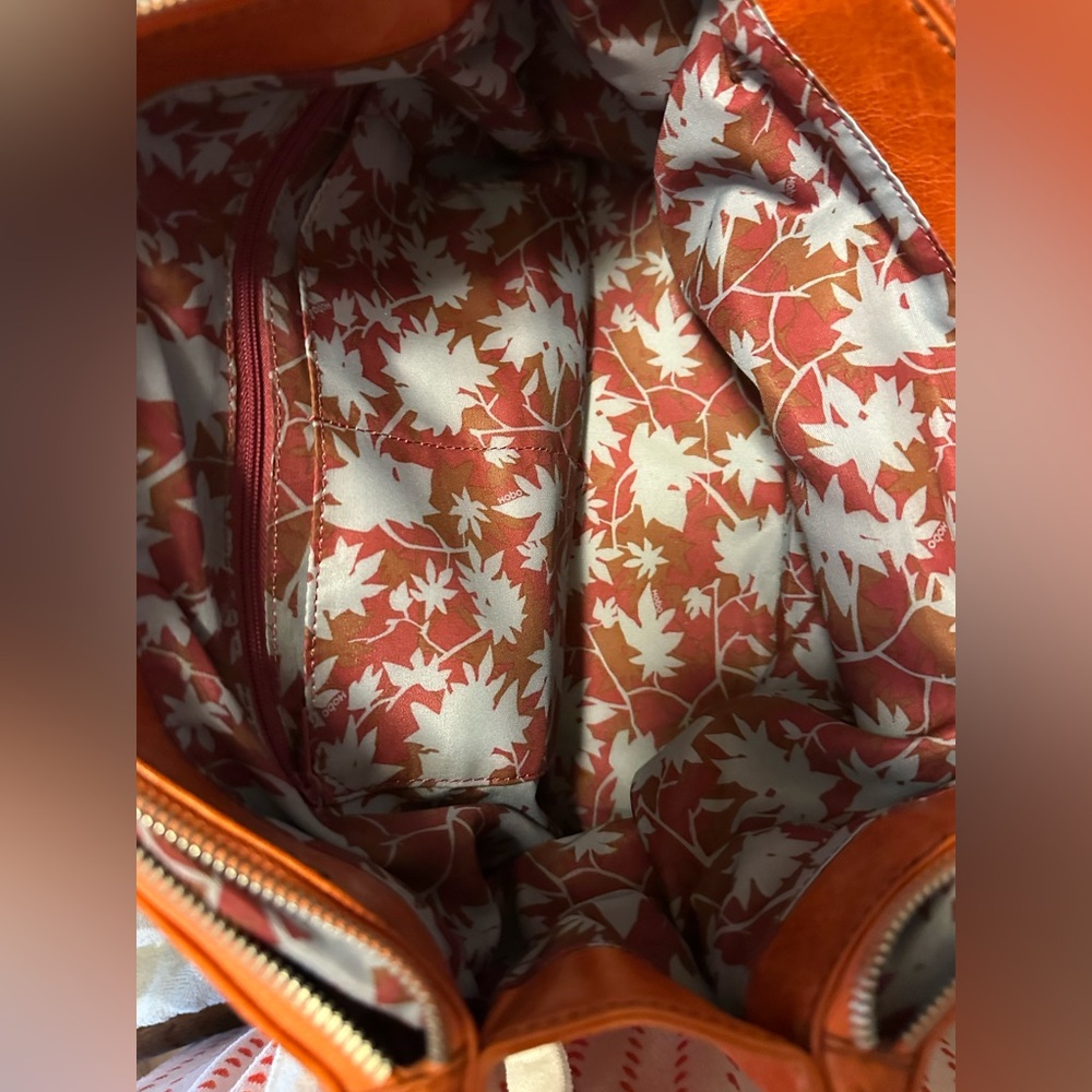 HOBO Salina Russet Orange Leather Satchel / Shoulder Bag - Picture 9 of 14